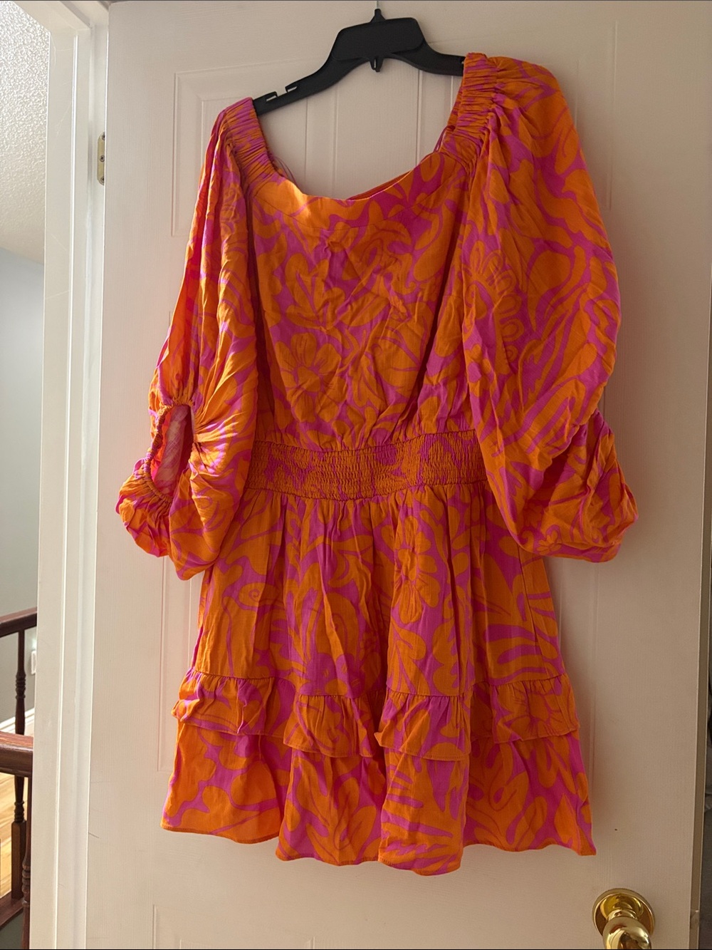 Sugarlips Orange and Pink Floral Print Mini Dress